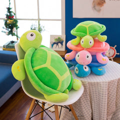 Colorful Plush Turtle Toy Pillow for Kids