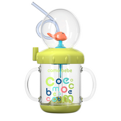 Children's Silicone Straw Cup with Handles – Leakproof Kindergarten Water Bottle