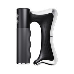 Black and silver wine bottle opener on a white background
