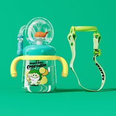Children's Silicone Straw Cup with Handles – Leakproof Kindergarten Water Bottle