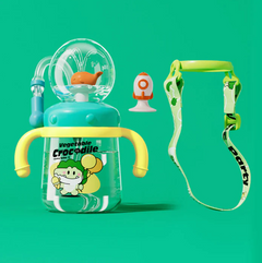 Children's Silicone Straw Cup with Handles – Leakproof Kindergarten Water Bottle
