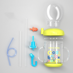 Children's Silicone Straw Cup with Handles – Leakproof Kindergarten Water Bottle