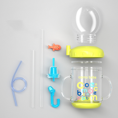 Children's Silicone Straw Cup with Handles – Leakproof Kindergarten Water Bottle