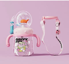 Children's Silicone Straw Cup with Handles – Leakproof Kindergarten Water Bottle